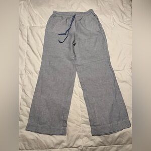 Talbots Women’s Washed Linen Wide Leg Pants - Billy Stripe Size petite small